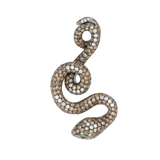 Pendentif serpent émeraudes...