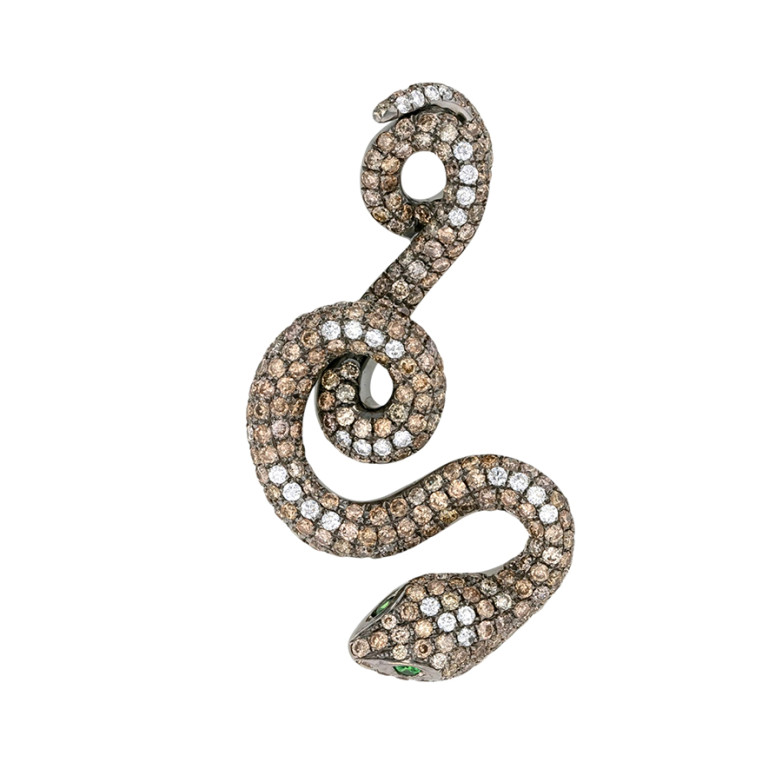 Pendentif serpent émeraudes...