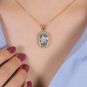 Pendentif or jaune diamant,P.fine Vintage aigue-marine