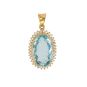 Pendentif or jaune diamant,P.fine Vintage aigue-marine