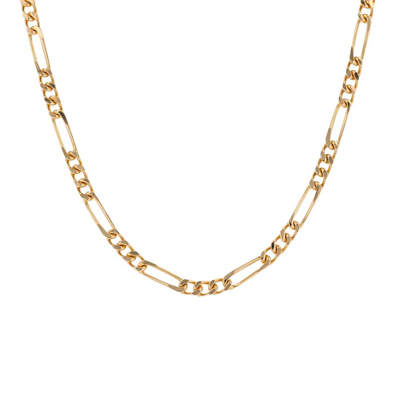 Chaine maille alternée or jaune