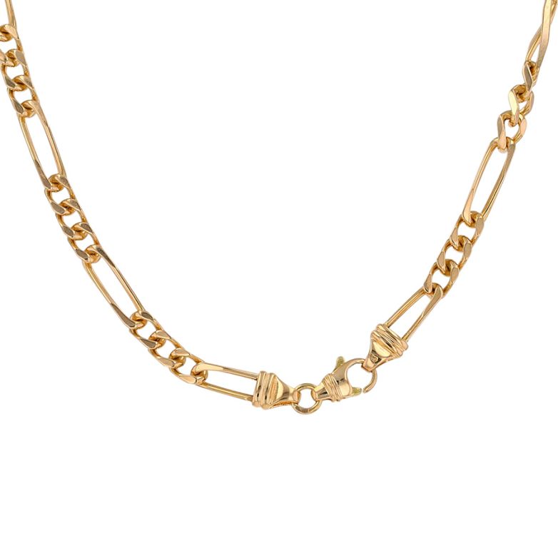 Chaine maille alternée or jaune 