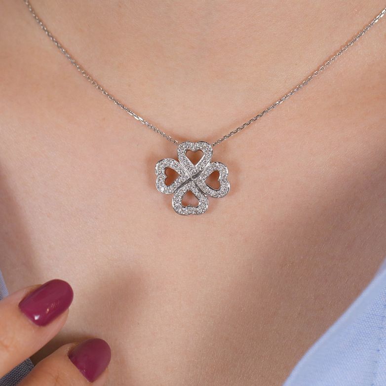 Pendentif or gris diamant (s) 