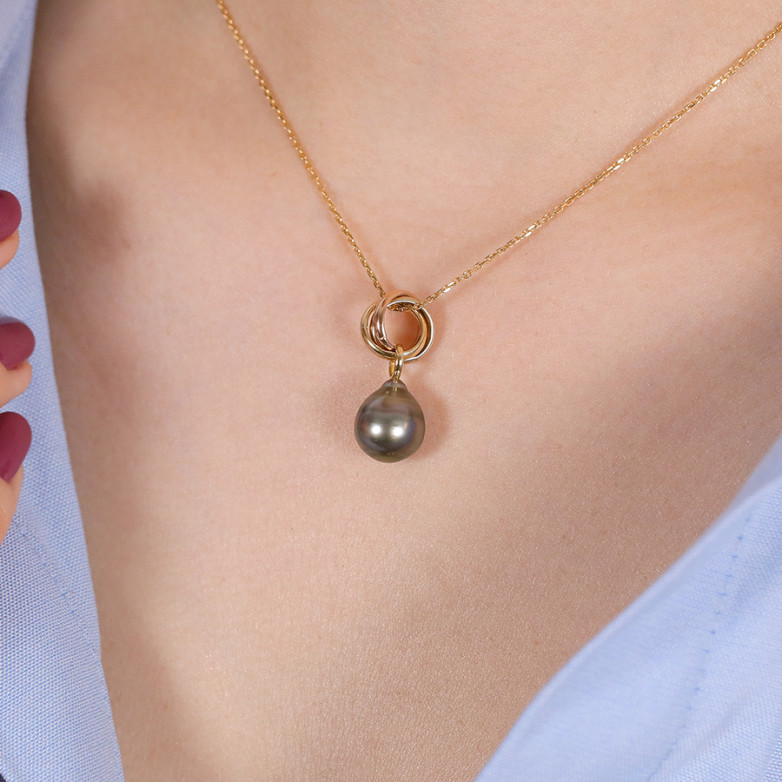 Pendentif perle de Tahiti 3...