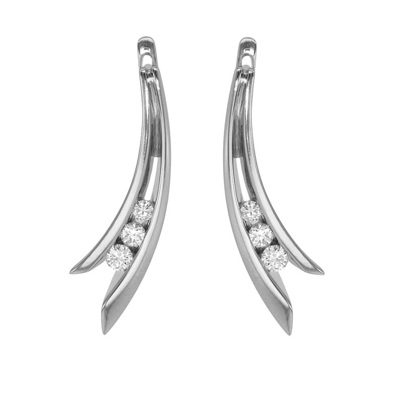 Boucles d'oreilles or gris diamant (s)