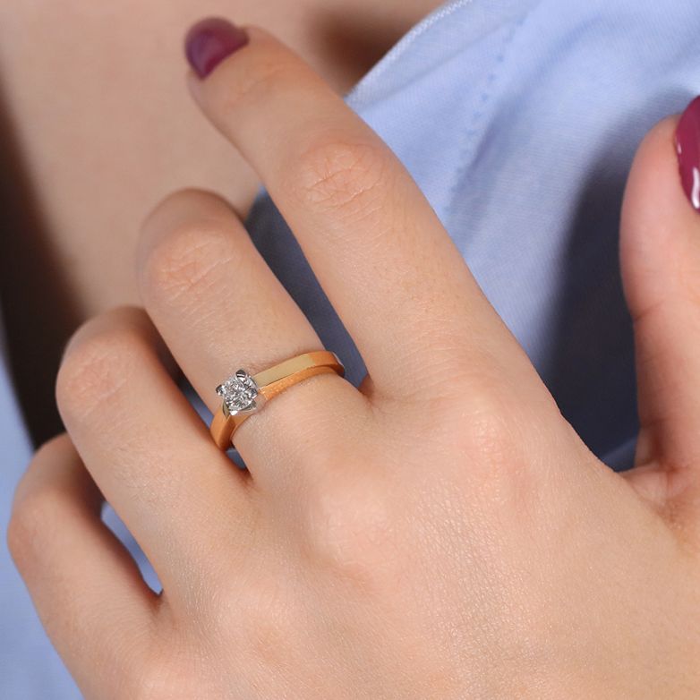 Solitaireor bicolore diamant (s) 