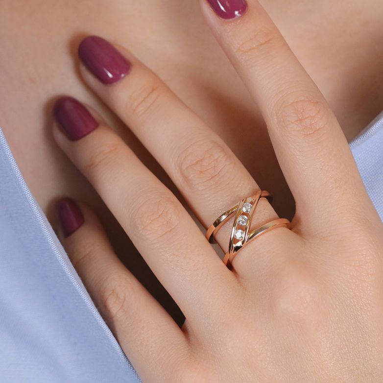 Bague or rosediamant (s) 