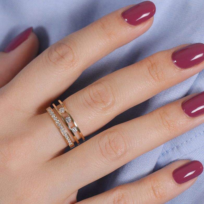 Bague or jaune diamant (s) 