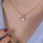 Pendentif or gris diamant et perle 