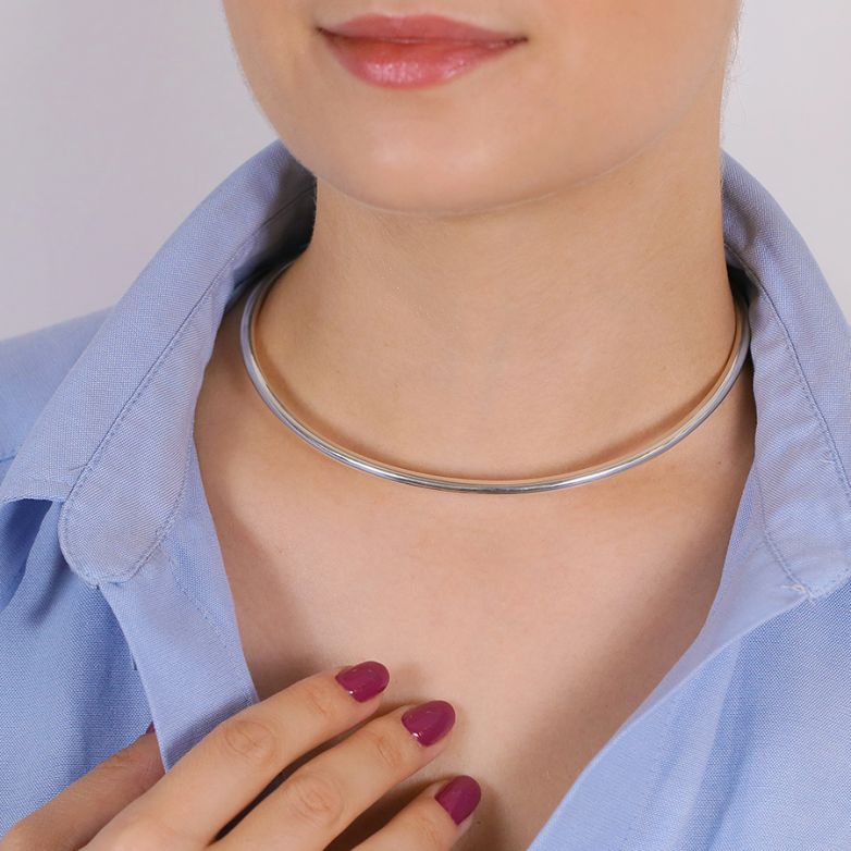 collier argent signé HERMES - Croisette