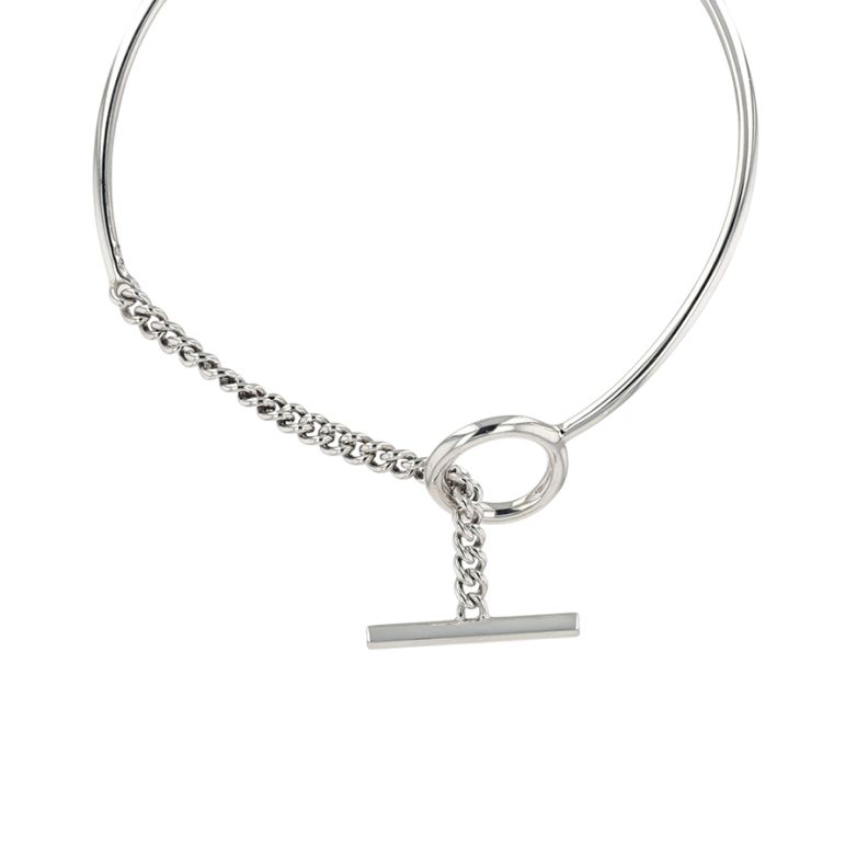 collier argent signé HERMES - Croisette
