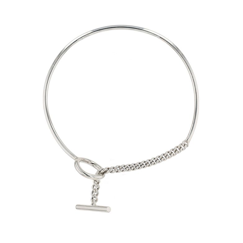 collier argent signé HERMES - Croisette