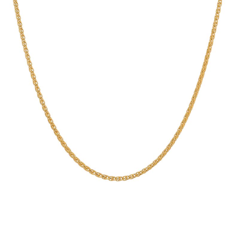 Chaine maille palmier or jaune
