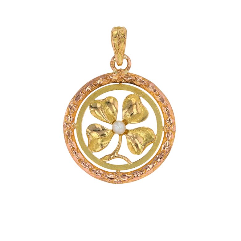 Pendentif or jaune Perle