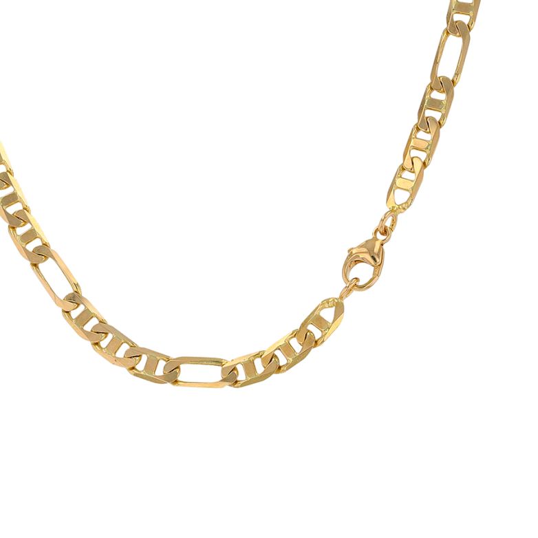 Chaine maille alternée or jaune 