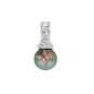 Pendentif or gris diamant et perle 