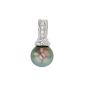 Pendentif or gris diamant et perle