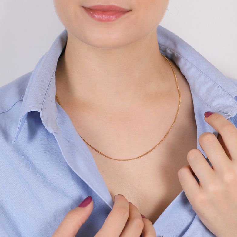 Chaine maille gourmette or jaune 
