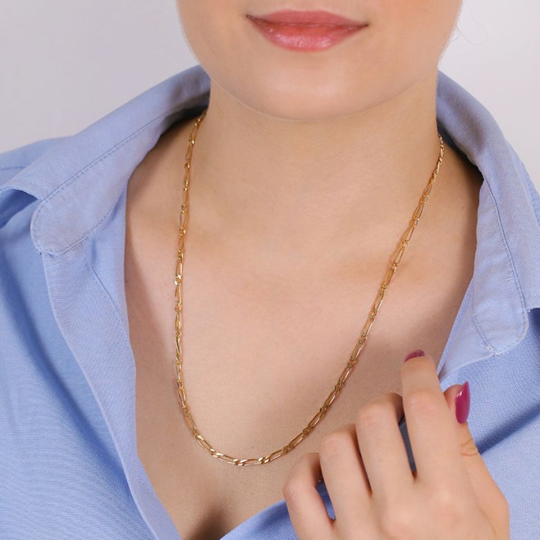 Chaine maille alternée or jaune 