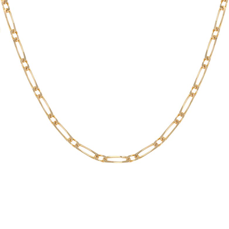 Chaine maille alternée or jaune