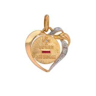 Pendentif or bicolore rubis et diamant(s)