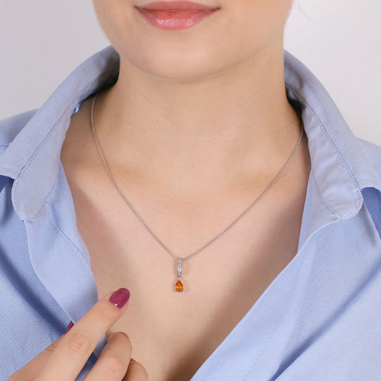 collier or gris saphir et diamant(s) 
