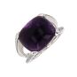 Bague or gris diamant,P.fine améthyste