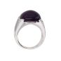 Bague or gris diamant,P.fine améthyste