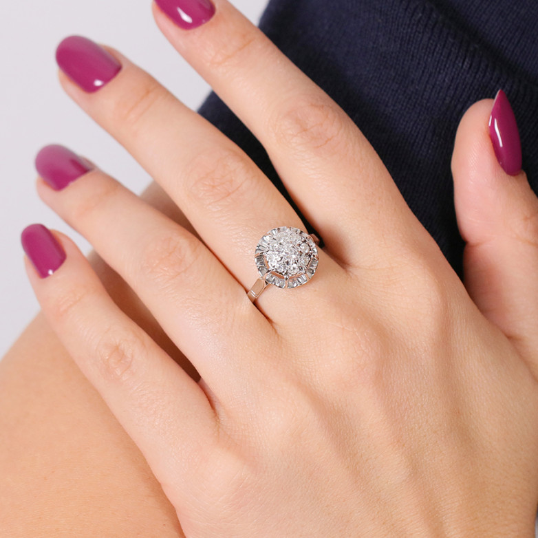Bague vintage diamants 0.46...
