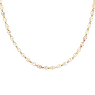 collier perles or jaune 