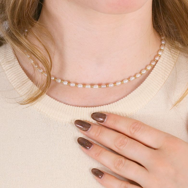 collier perles or jaune 