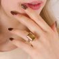 Bague or rose Citrines Vintage 