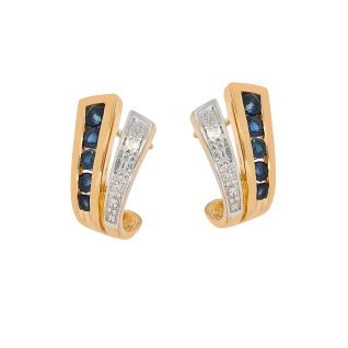 Boucles d'oreilles or jaune saphir et diamant(s) 