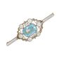 Broche or jaune diamant,P.fine aigue-marine et platine