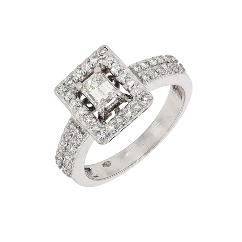 Bague or gris diamant (s) 