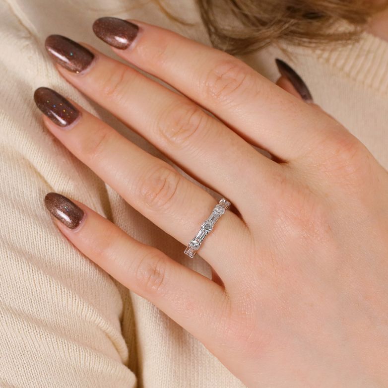 Alliance or gris diamant (s) 