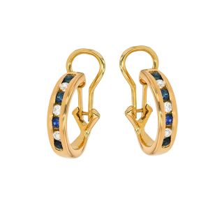 Boucles d'oreilles or jaune saphir et diamant(s) 