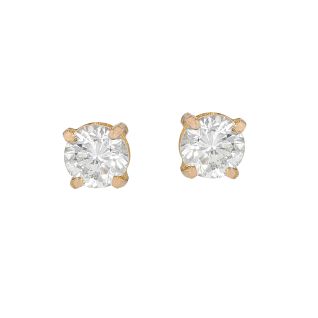 Boucles d'oreilles or jaune diamant (s) 