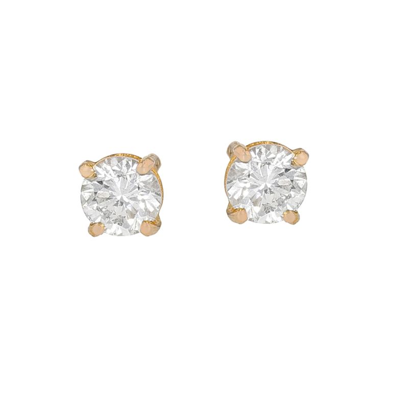 Boucles d'oreilles or jaune diamant (s) 