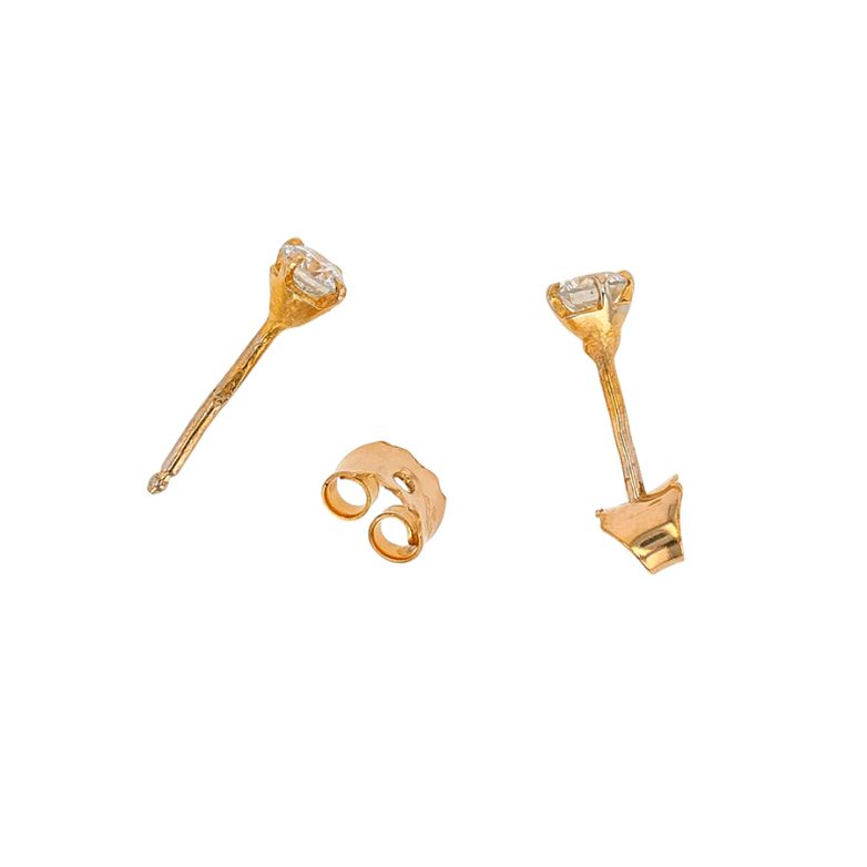 Boucles d'oreilles or jaune diamant (s) 