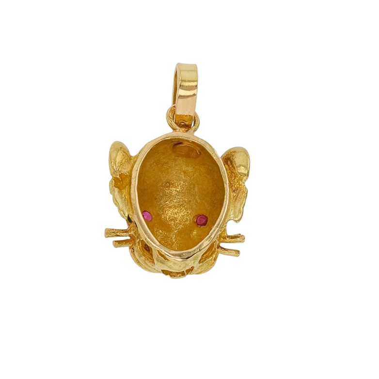 Pendentif or jaune rubis et diamant(s) Vintage 