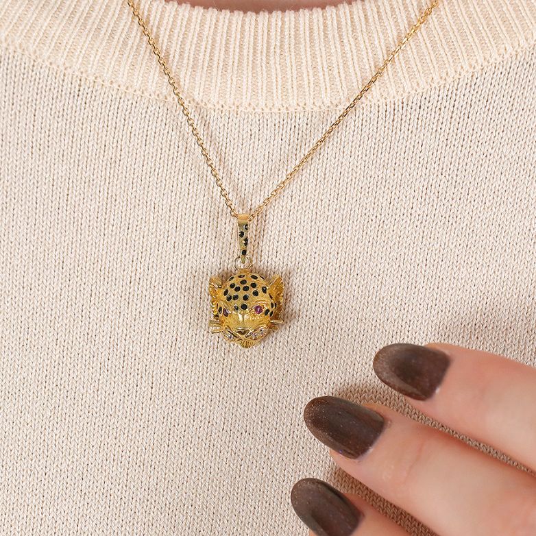 Pendentif or jaune rubis et diamant(s) Vintage 