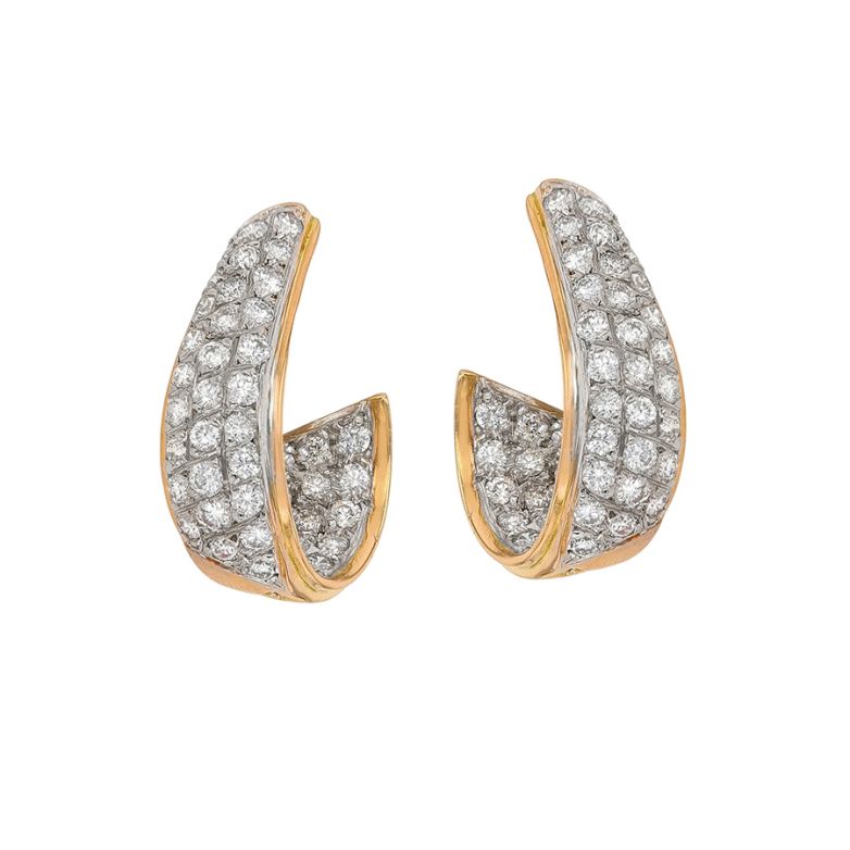 Boucles d'oreilles or bicolore diamant (s)