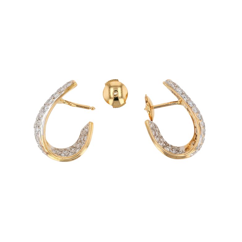Boucles d'oreilles or bicolore diamant (s) 