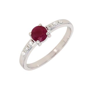 Bague or gris rubis et diamant(s)