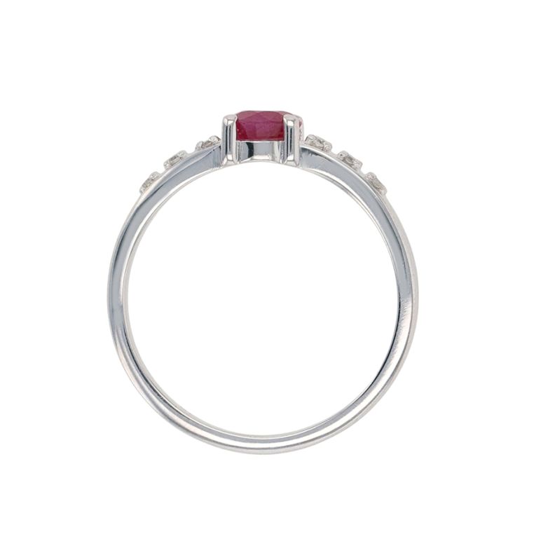 Bague or gris rubis et diamant(s) 