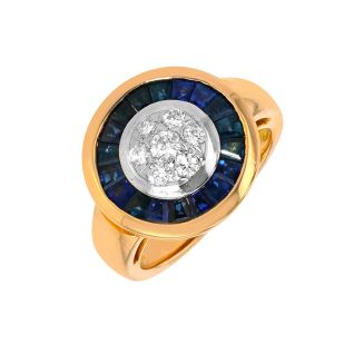 Bague or bicolore saphir et diamant(s)