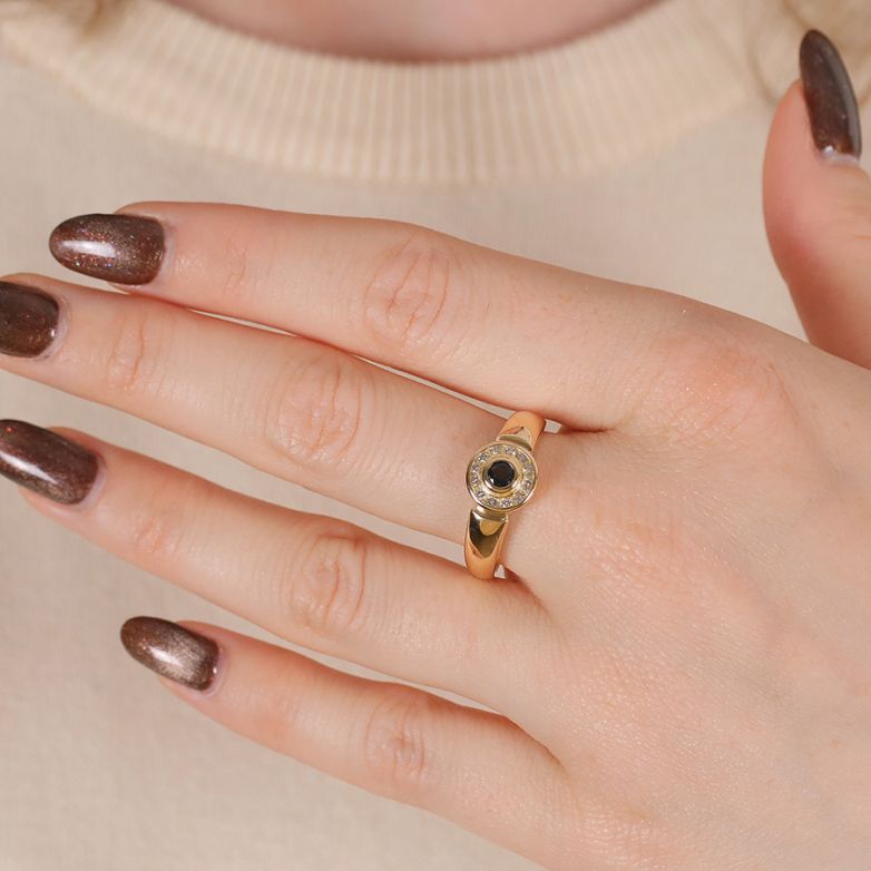 Bague or jaune saphir et diamant(s) 