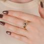 Bague or jaune saphir et diamant(s) 