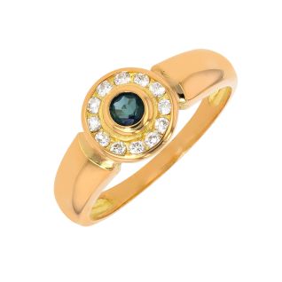 Bague or jaune saphir et diamant(s)